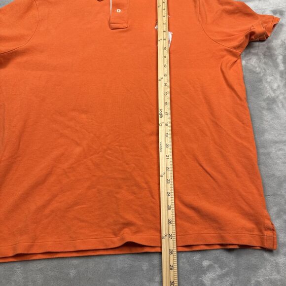 Polo Ralph Lauren Men’s Large Classic Fit Big Pony Polo Shirt Orange White Logo - Picture 8 of 11
